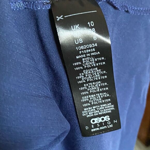 ASOS Design Maternity Blue Pleated Trapeze Wrap Dress Chiffon Long Sleeves - Picture 12 of 12